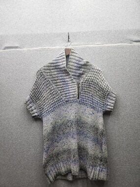 Ruff Hewn Womens Short-Sleeve Knit Pullover Sweater PL Gray Gradient Wool Blend